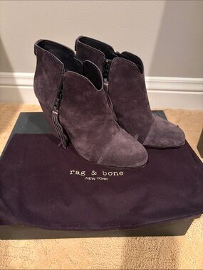 rag & bone Margot Suede Ankle Booties with Side Zip